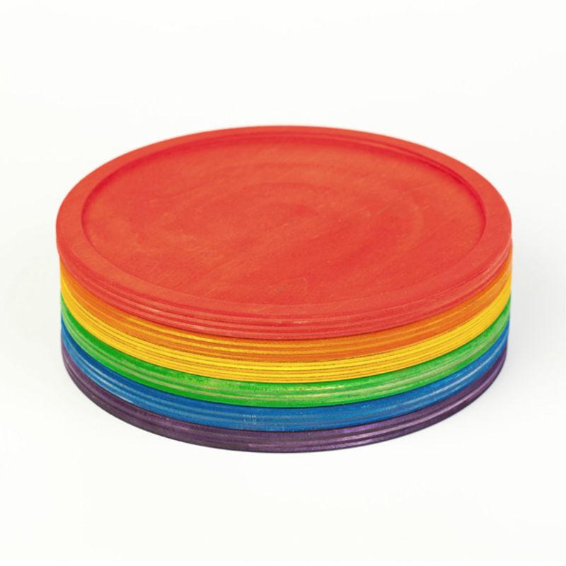 Grapat runde plater regnbuefarger