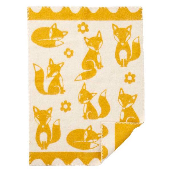 Klippan ullpledd baby Fox safrangul 65x90 cm