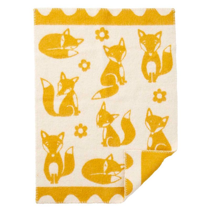 Klippan ullpledd baby Fox safrangul 65x90 cm