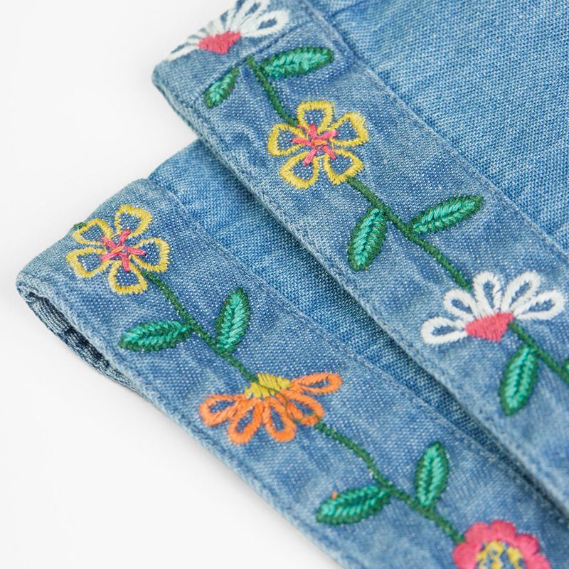Frugi selebukse denim med blomsterbånd - 5-9 år