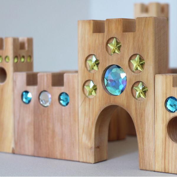 Bauspiel eventyrslott med glittersteiner 16 deler