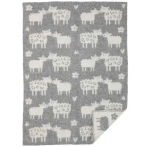 Hovedbilde Klippan ullpledd baby sau gr&aring; 65x90