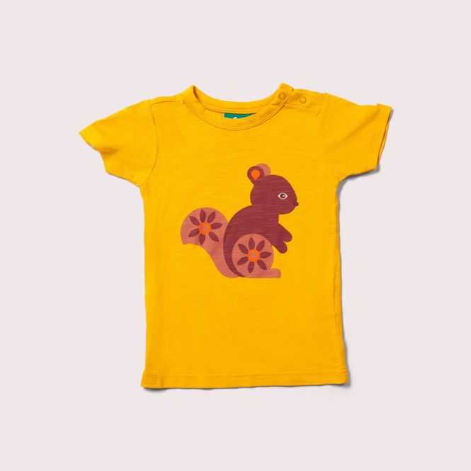 Hovedbilde Little Green Radicals t-skjorte ekorn gul