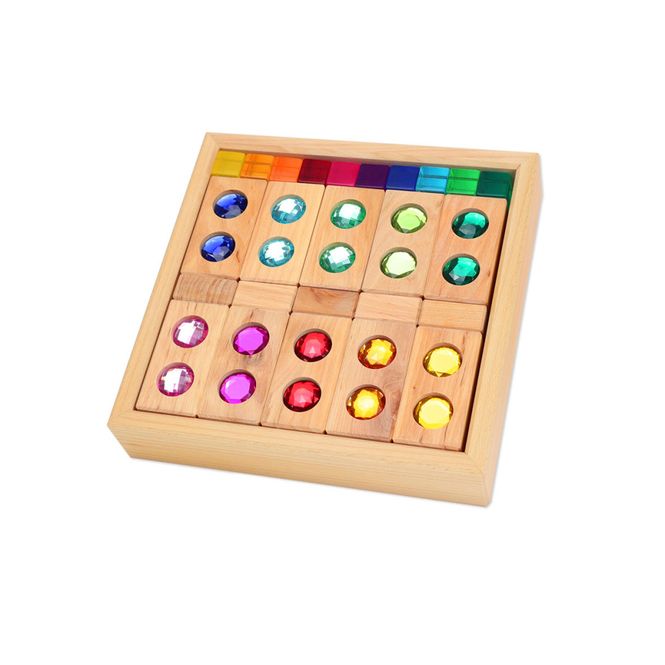 Hovedbilde Bauspiel sett med glitterklosser og akrylklosser