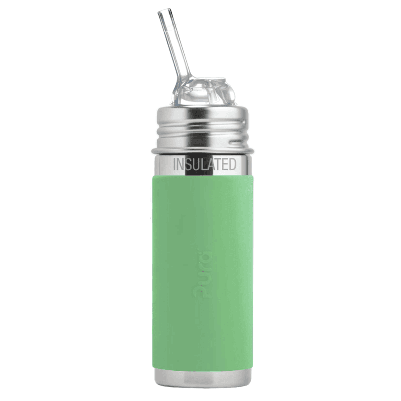 Pura Kiki® sugerørflaske baby stål isolert 260 ml Moss