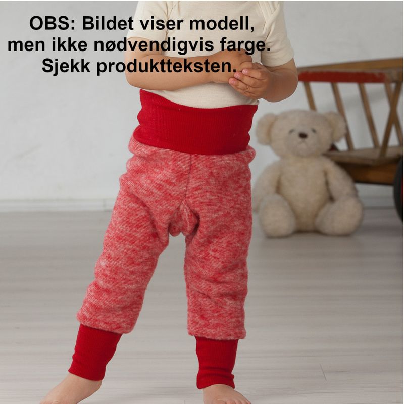 Cosilana babybukse ull/bomull fleece naturhvit