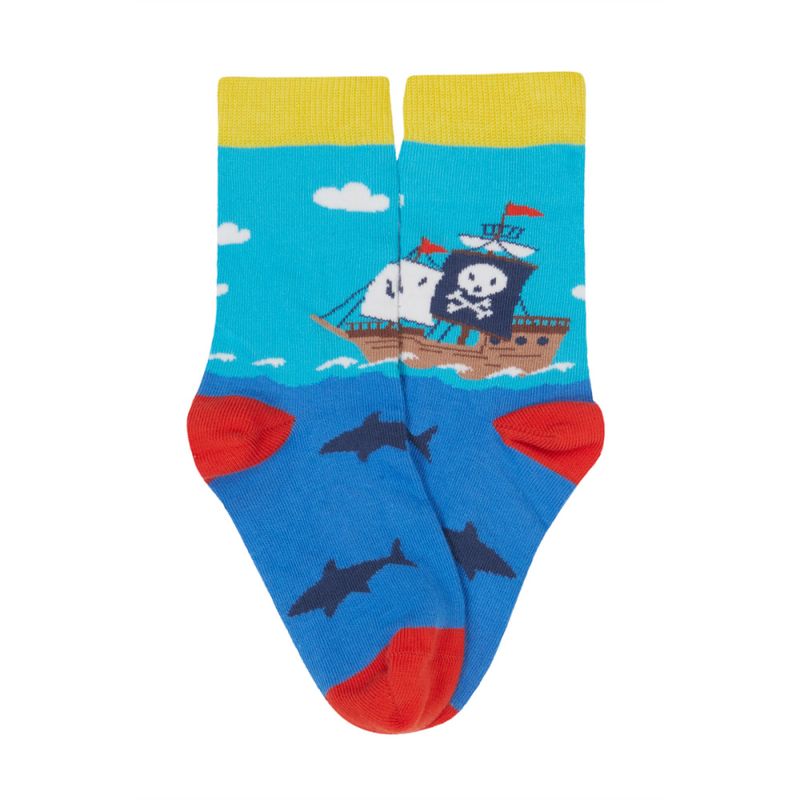Frugi 3-pk. sokker Rock My Socks sjørøver/hai