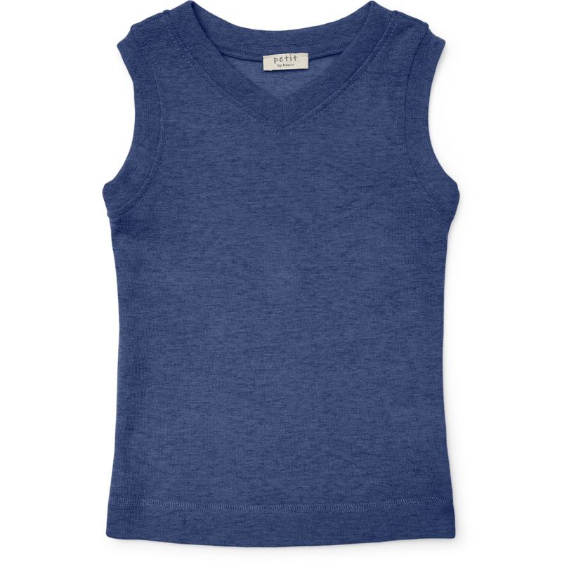 Petit by Basics ullvest v-hals blå melert