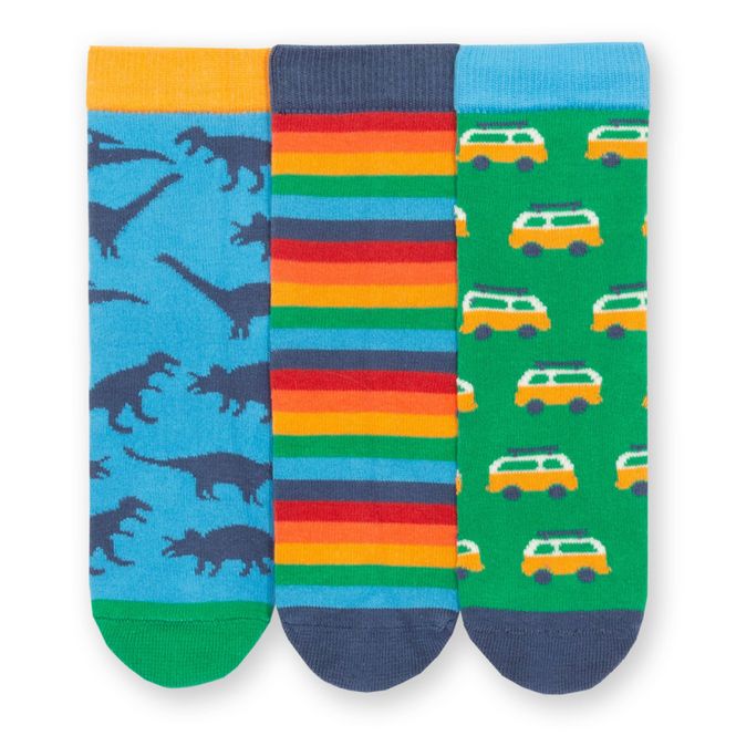 Hovedbilde Kite bomullssokker 3-pk. dinosaur/regnbue - kun ...