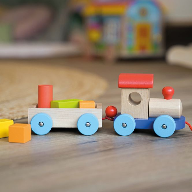 Hovedbilde Goki fargerikt tog i tre
