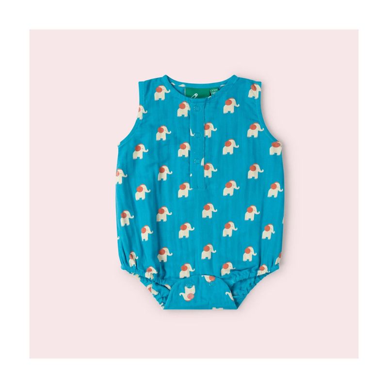 Little Green Radicals romper elefanter blå