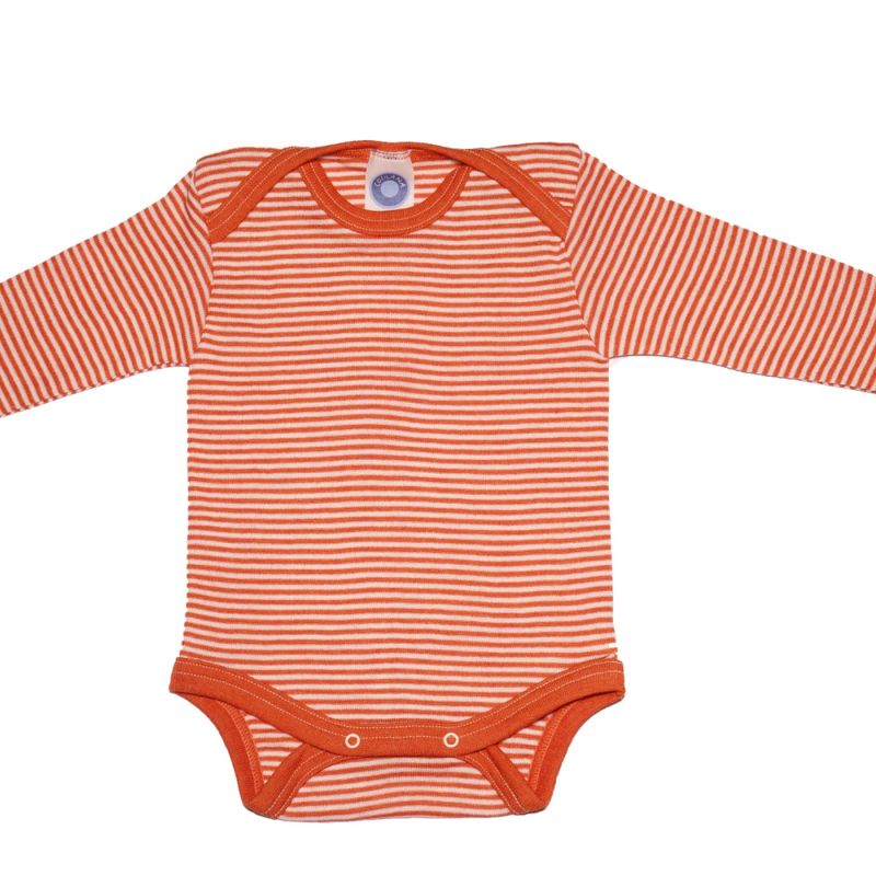 Cosilana body ull/silke oransje stripete