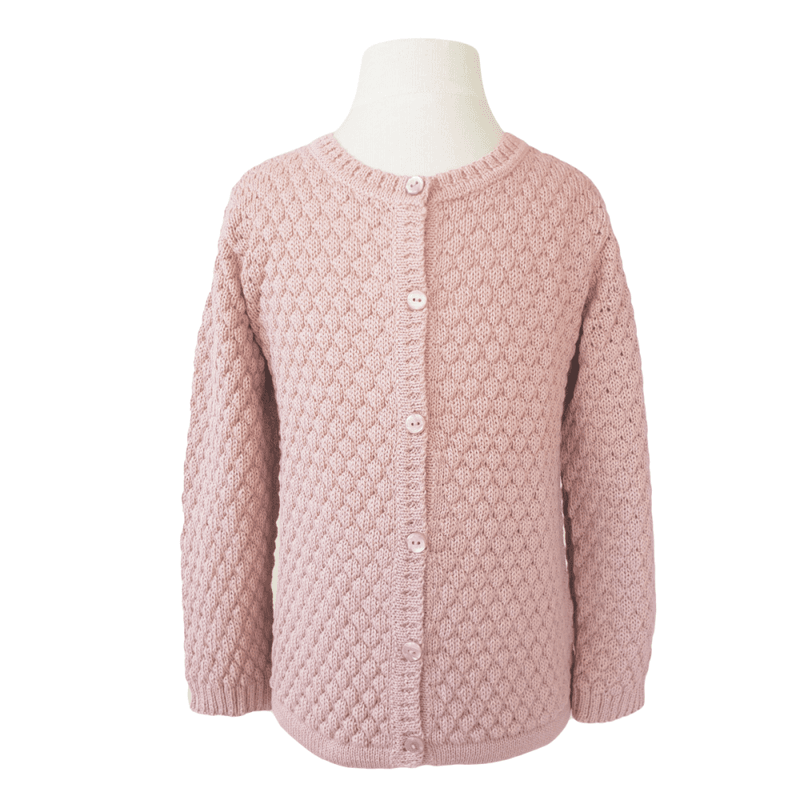 Little Llama cardigan alpakka rosa - 3-4 år
