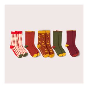 Hovedbilde Little Green Radicals sokker 5-pk. r&oslash;d/l&oslash;v