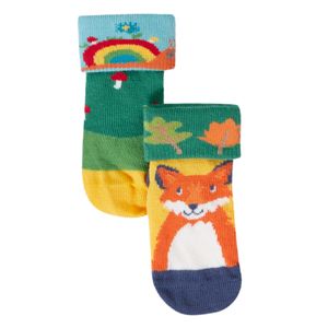 Hovedbilde Frugi 2-pk. sokker sm&aring;barn rev/snegle