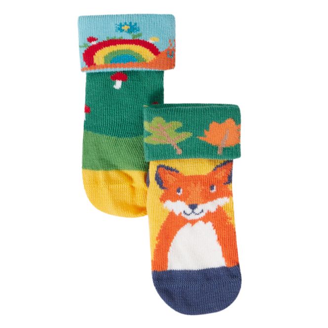 Hovedbilde Frugi 2-pk. sokker småbarn rev/snegle