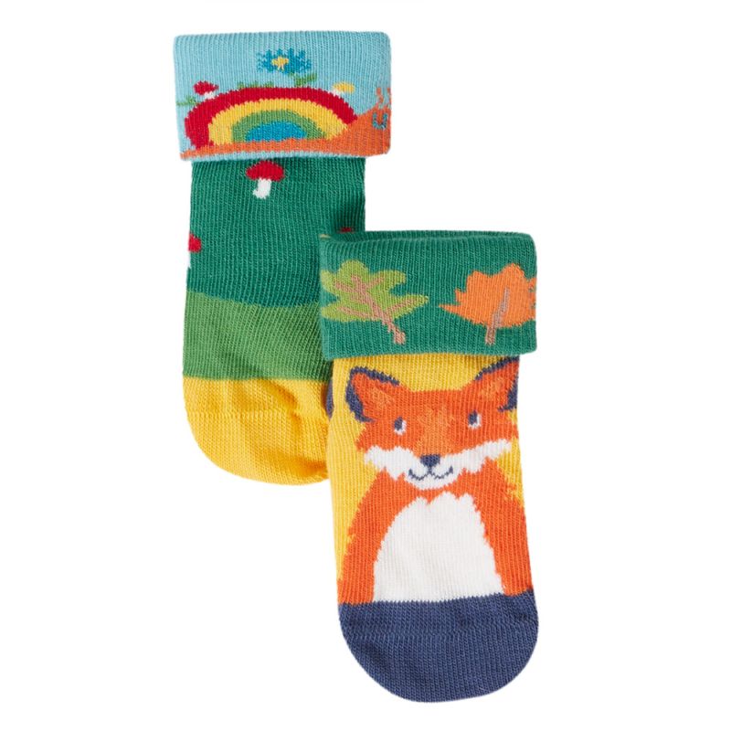 Frugi 2-pk. sokker småbarn rev/snegle