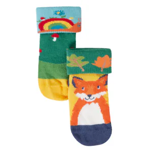 Hovedbilde Frugi 2-pk. sokker sm&aring;barn rev/snegle