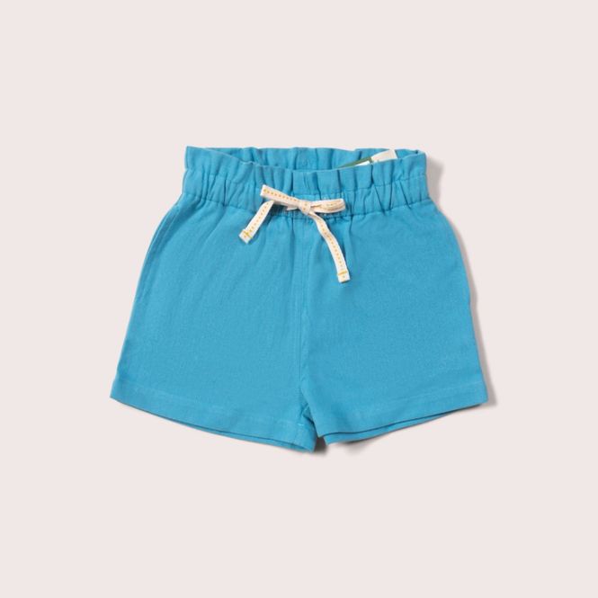 Hovedbilde Little Green Radicals blå kortbukse myk twill