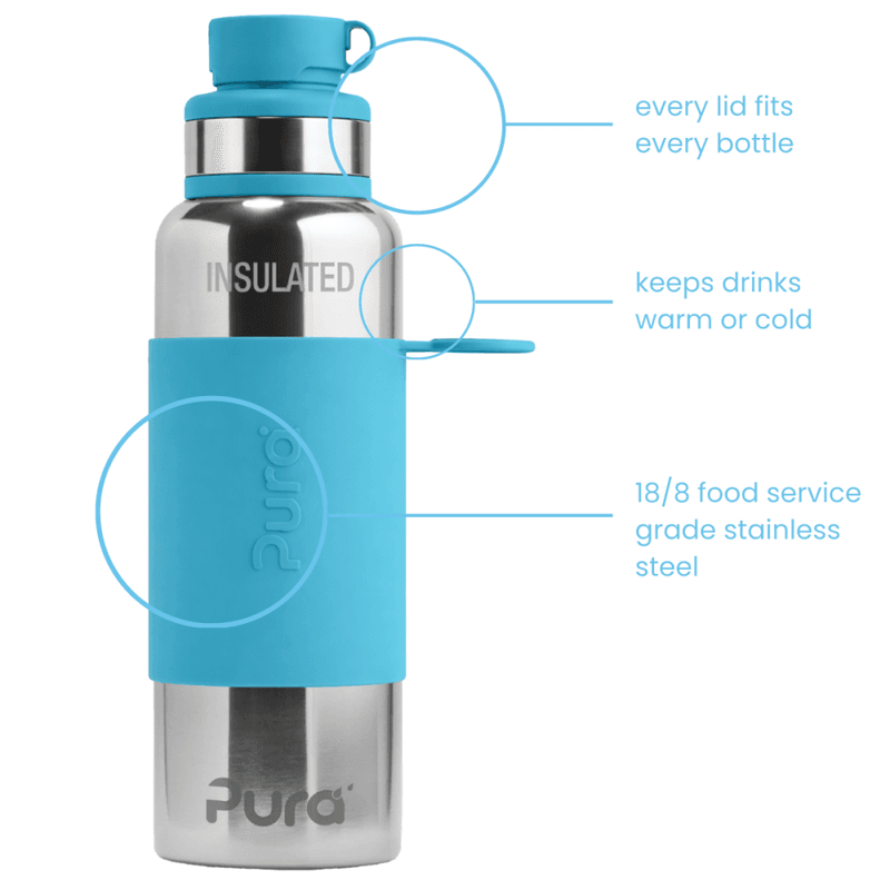 Pura Sport flaske stål isolert 650 ml Aqua
