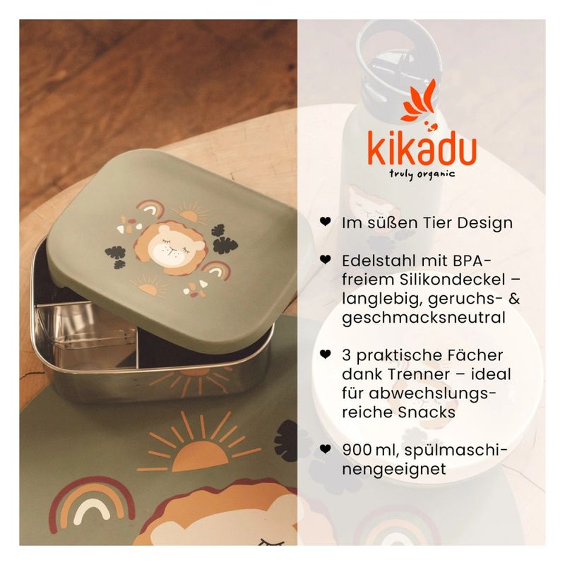 Kikadu matboks 3 rom silikonlokk løve