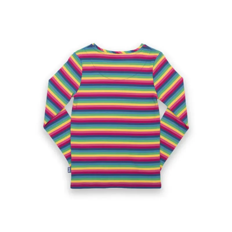 Kite langermet trøye regnbuestriper rosa (2025) - kun 92