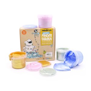 Hovedbilde Neogr&uuml;n glitrende fingermaling 4-pk. &oslash;kologisk