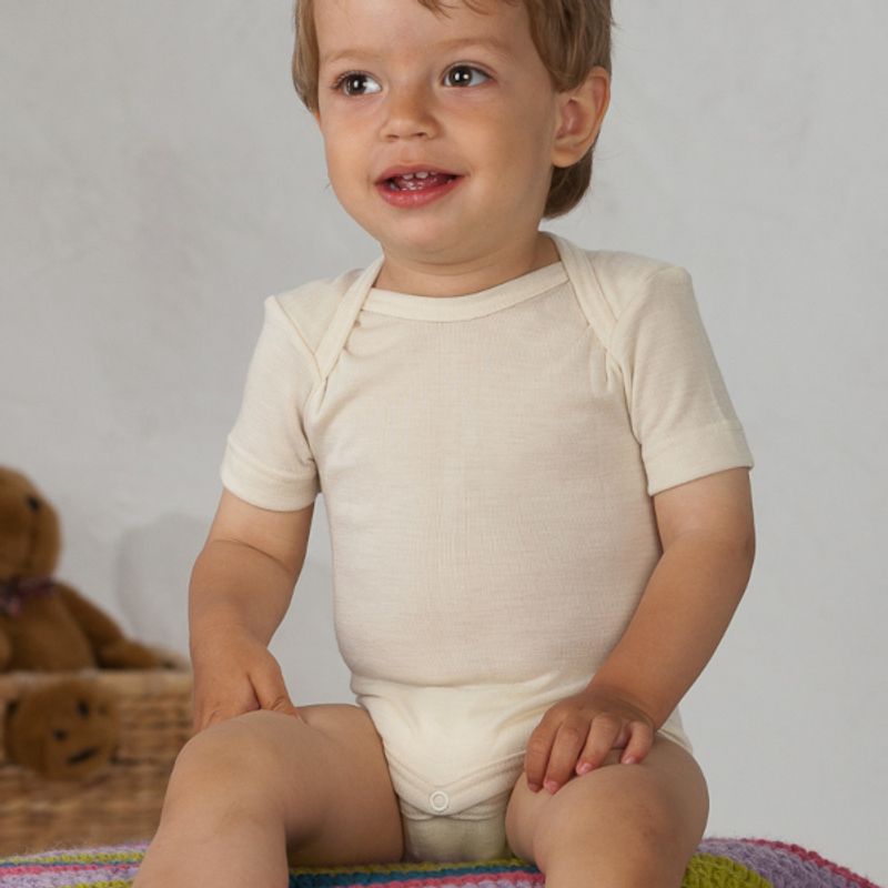 Cosilana kortermet body ull/silke natur