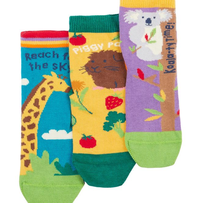 Hovedbilde Frugi sokker 3-pk. koala/marsvin 